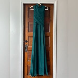 ASOS Forest Teal Green Maxi Chiffon Dress NWT Small/Tall